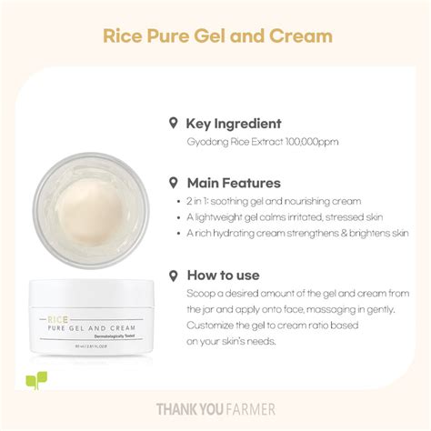 Thank You Farmer Rice Pure Gel and Cream – Skin Bae