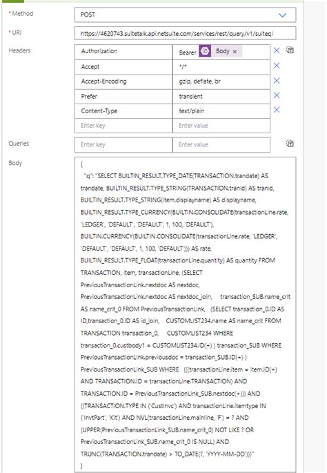 Image result for Suite QL JSON Output
