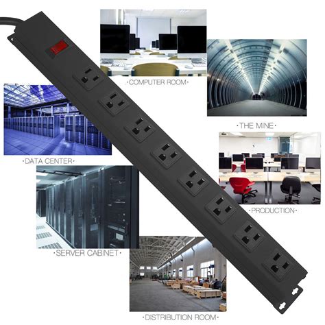 Metal 8 Outlet Mountable Power Strip, Wall Mount Outlet Power Strip ...