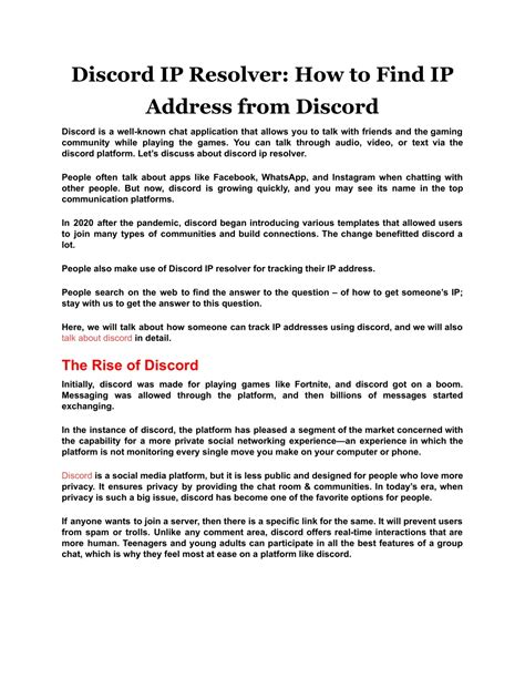 PPT - Discord IP Resolver How to Find IP Address from Discord ...