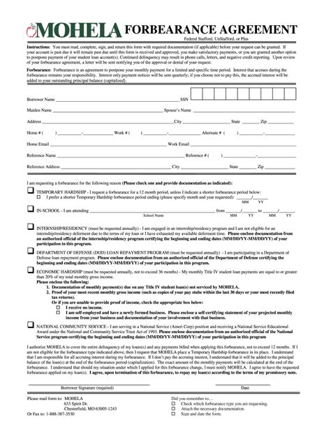 MO Forbearance Agreement Form - Fill Online, Printable, Fillable, Blank ...