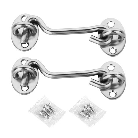 Buy 2 Pack Hook and Eye Latch Stainless Steel Heavy Duty Privacy Lock ...