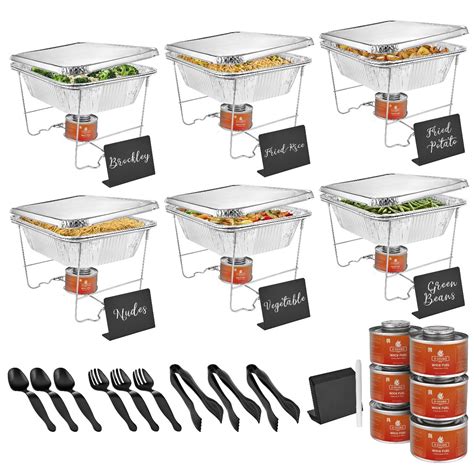 Disposable Chafing Dish Buffet Set, 46 Pcs Disposable Food Warmers For ...