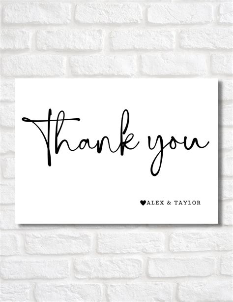 Electronic Thank You Card Template Digital Download Thank You Note ...