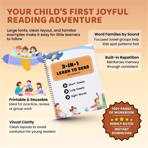 3-in-1 Learn to Read Workbook (Ages 2–6) – Short Vowels, Long Vowels ...