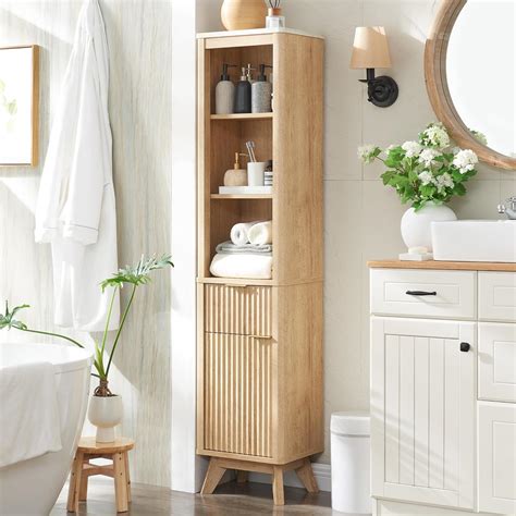 Amazon.com: RedLemon 68" Tall Bathroom Narrow Storage Cabinet with ...