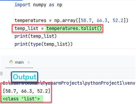 Convert Numpy Array to Python List 的图像结果