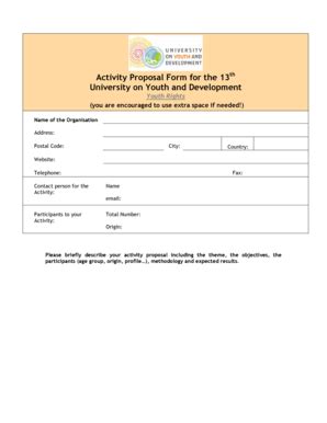 Fillable Online youthcouncil-namibia Activity Proposal Form for the 13 ...