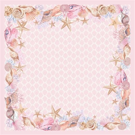 Seashell and coral scarf hijab 032 | Premium Vector