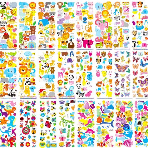 Buy Puffy Stickers for Kids Toddlers, 500+ Animal Stickers for Boys ...