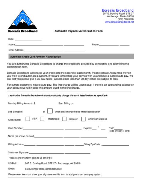 Fillable Online Form - Autopay Authorization Form Fax Email Print ...