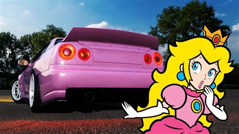If Princess Peach had a R34 GT-R... - Assetto Corsa - YouTube