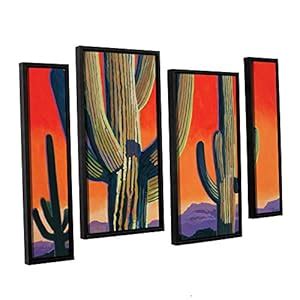 Artwall 4 Piece Rick Kersten's Saguaro Dawn Floater Framed Canvas ...