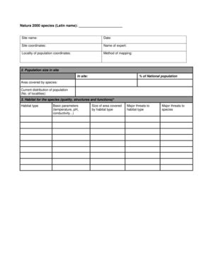 Fillable Online Field form - fish - Sava River Fax Email Print - pdfFiller