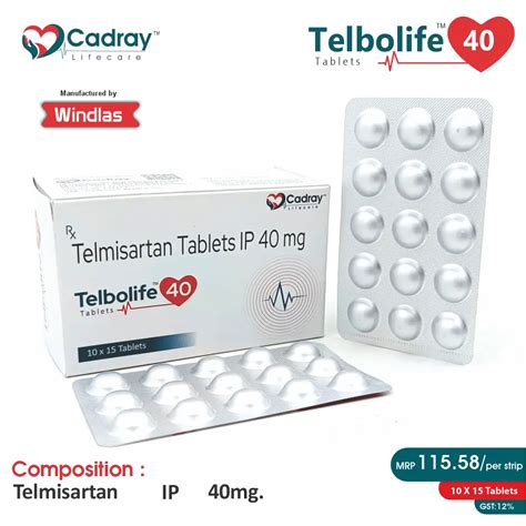 Telmisartan 40mg Telbolife 40 Tablet