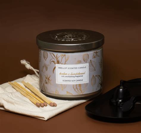 Amber & Sandalwood 3-wick Scented Candle 16 oz | Smells