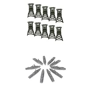MERISHOPP Aircraft Carrier Warship Models Watch Tower Model Set ...