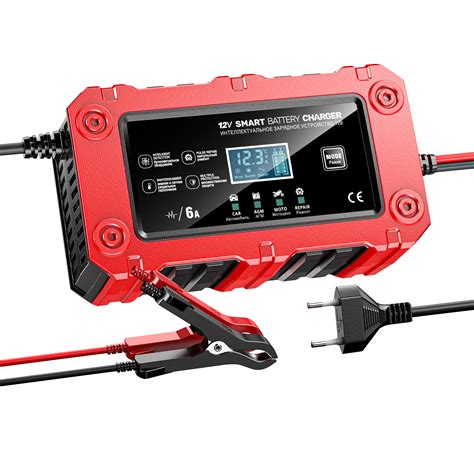 Foxsur 20A/12V 10A/24V Car Battery Charger Fully Smart Charger For Lithium Lead-Acid LIFEFO4 AGM ...