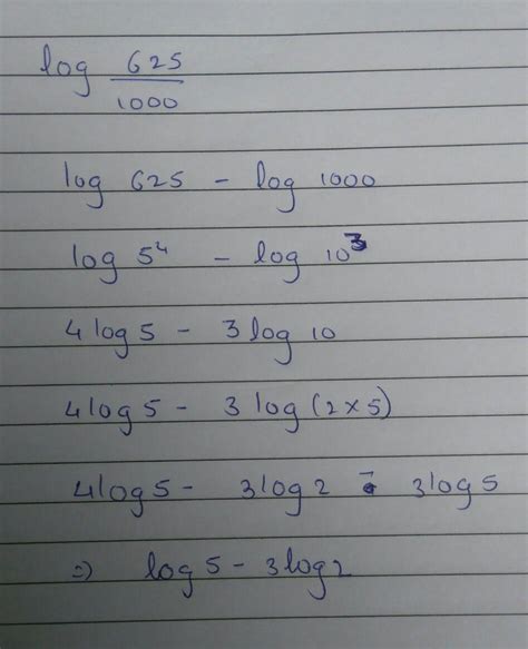 expand log 625/1000please say me - Brainly.in