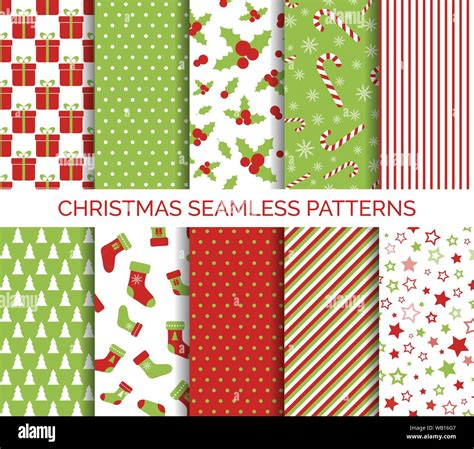Christmas seamless patterns vector set Stock Vector Image & Art - Alamy