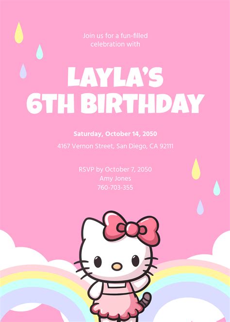 Free Hello Kitty & Kuromi Invitation Template to Edit Online