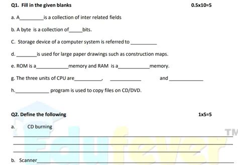 Image result for 6 Class Computer Final Paper