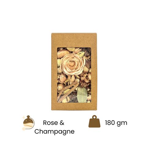 Rose and Champagne Fragrant Dried Flowers Potpourri Box for Home Decor ...