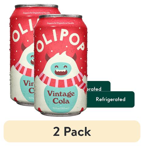 (2 pack) OLIPOP Prebiotic Soda, Vintage Cola, 12 fl oz, Refrigerated ...
