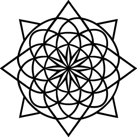 black and white geometric shape Geometric Shape Circle Inside Triangle ...