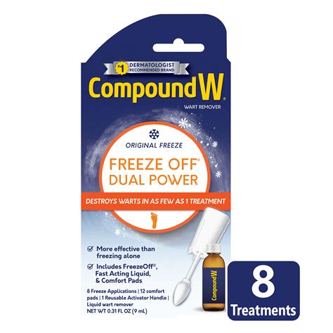 Compound W 2-in-1 Treatment Kit For Large Warts, Freeze Off & Liquid ...