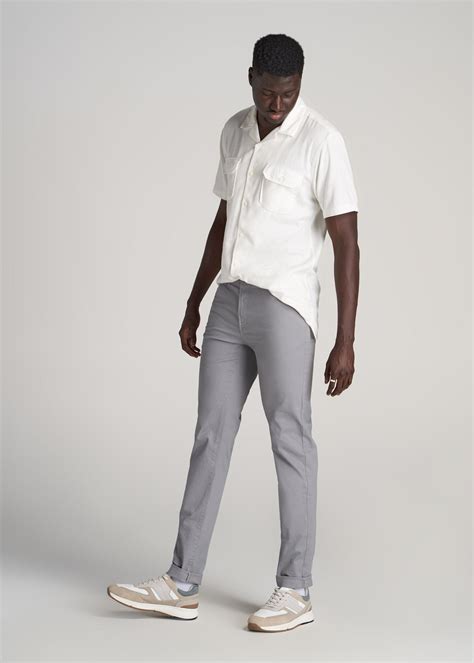 Men's Tall Dylan Slim Fit Five-Pocket Pants Pebble Grey – American Tall