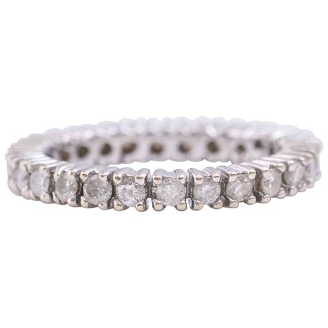 1.5 Carat Diamond Half Eternity Band 14 Karat White Gold 3-Row Band For ...