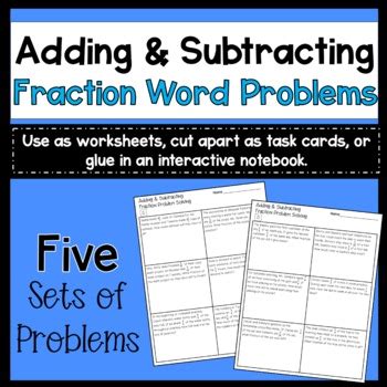 Adding and Subtracting Fraction Word Problems Mixed Practice 的图像结果
