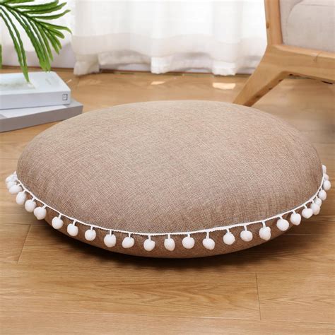 Amazon.com: Tinideya Boho Meditation Floor Pillow Linen Round Floor ...