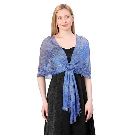 Buy CrossKulture Blue Stoles for Evening Dress with Buckle Online