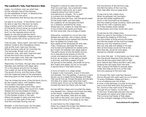 Paul Reveres Ride Poem