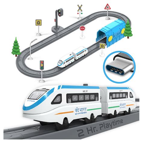 BOOGYWOOGY Train Set TYPE-C Rechargeable Engine | Toy Trainset 49pcs ...