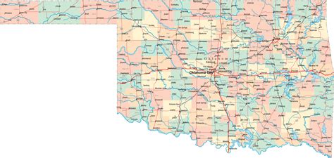 Map of Cities Counties In Oklahoma • Mapsof.net
