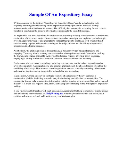 Image result for Expository Essay Writing Samples