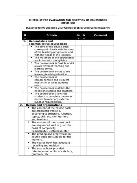Image result for Course Review Checklist