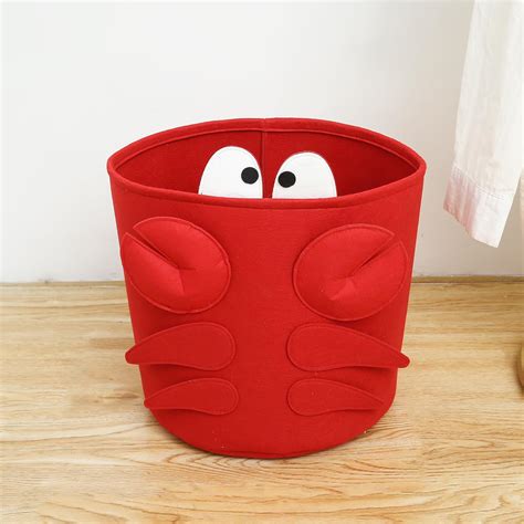 House of Quirk Felt Kids Cartoon Laundry Basket Round Storage Basket ...