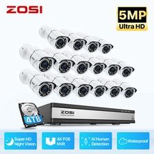 ZOSI 4K 16CH NVR 5MP POE Security IP Camera System India | Ubuy
