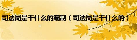 司法局是干什么的编制（司法局是干什么的）_51房产网