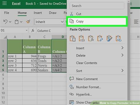 Copy Multiple Formulas in Excel 的图像结果