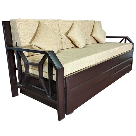 ROYAL BED MANUFACTURER Queen Size 6X5 Metal Sofa Cum Bed with Hydraulic ...