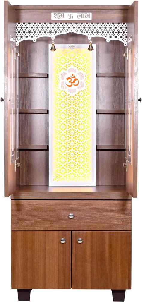 FURNEASER Adya Engineered Wood Pooja Mandir for Home | Modern Designe ...