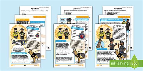 What Does A Police Officer Do? KS1 Reading Comprehension