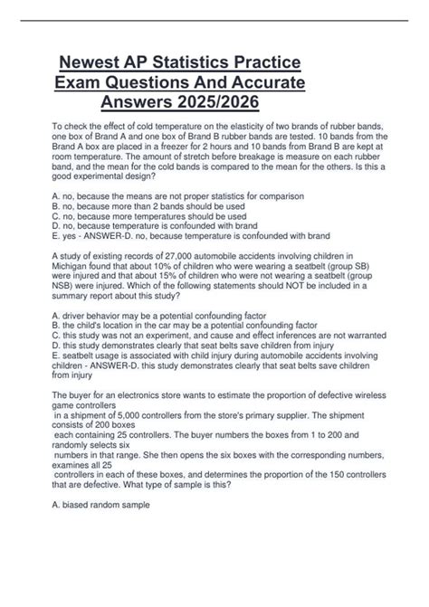 Package deal for AP Statistics Newest AP Statistics Practice Exam ...