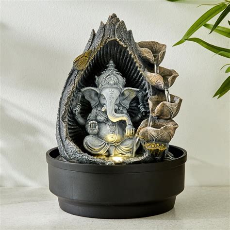 Buy Alpine Polyresin Ganesha Water Fountain - 21.8x29cm from Home ...