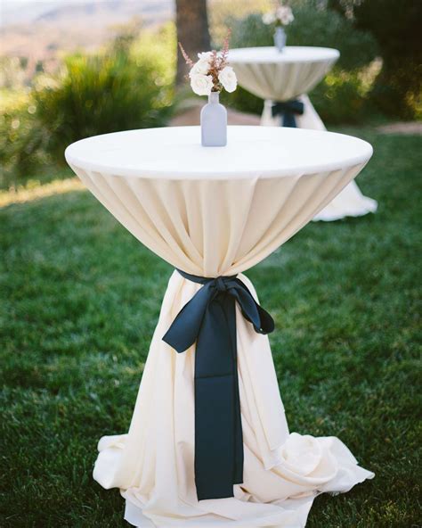 Black Ribbon Wedding Ideas for Cocktail Table Linen